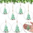 Yookeer 6 Pcs 4 Inch Coastal Christmas Ornament Xmas Ocean Themed Hanging Ornaments Aqua Christmas Tree Handmade Resin Seaglass Decor for Xmas Tree Beach Theme Birthday Home Decor