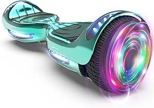 HOVERSTAR Hoverboard All New Version-HS2.0, Chrome Color & Coating Skins Two Wheels Self-Balancing Scooter with Wireless Speaker Playing Music & Led Wheels Flashing Lights