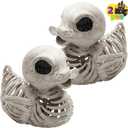 JOYIN 2 PCS 4.5 Duck Skeleton Plastic Bones Halloween Decorations for Spooky Animal Courtyard Halloween Graveyard Decor, Indoor Outdoor Prop Party Trick or Treat Decor