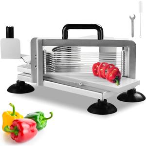 VEVOR Commercial Tomato Cutter, 3/8 inch Stainless Steel Heavy Duty Machine, Manual with Non-slip Feet, for Cutting Tomatoes, Cucumbers, Bananas