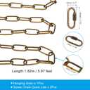 PATIKIL 6ft Lighting Hanging Chain, Metal Looping Chain with Quick Link Screw Lock Connectors for Hanging Plant Pendant Chandelier Light Fixture, Gold Bronze