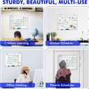 Dry Erase Calendar Whiteboard for Wall, 36" x 24" Magnetic Monthly White Board Calendar Dry Erase, Wall Hanging Aluminum Frame with Tray for Home, School, Office (Silver Frame)