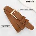 Skinny Black Belts for Women Fashion Ladies Thin Leather Dresses Belt for Jeans Pants 0.7inch Width,brown,L