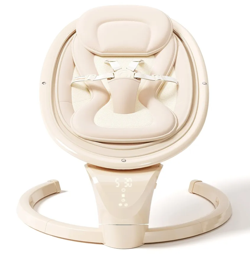 Baby Swings for Infants, Electric Infant Swing with Remote Control, Portable Baby Swing with 5-Point Harness, 5 Speeds, and 10 Preset Lullabies (Adapter Included)