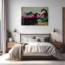 Don't Rush Me Altered Wall Art,Vintage Victorian Portrait Girly Prints Painting Posters,Antique Female Pink Graffiti Poster Wall Decor Aesthetic for Bedroom Dorm 8x12inch Framed