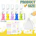 Huquary 90 Pcs Easter Bunny Keychain Gifts Set Include 30 Cute Rabbit Keychain Bulk 30 Bunny Pocket Hug Cards 30 Organza Bags Classroom Gifts Easter Goodie Bag Fillers Basket Stuffers Hunt Party Favor