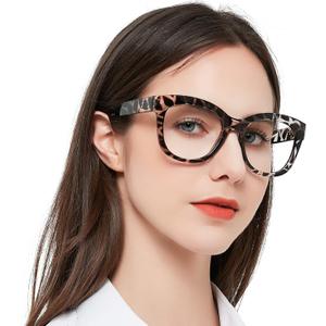 MARE AZZURO Oversized Bifocal Reading Glasses +3.00 Women Blue Light Blocking Readers (Leopard, 3.00)