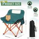 2 Pack Compact Camping Chairs Portable Folding for Outside with Carry Bag Lightweight Moon Chairs for Travel Picnic Hiking Beach Fishing, 600D Oxford, Supports 330lbs(Green, Black), 27.17 x 17.72 x 17.72 inches