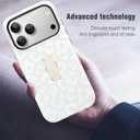 MOWIME Compatible with iPhone 17 Pro Max Case with Finger Strap, White Cheetah Leopard Print Pattern for Women Girls, Slim Shockproof 2 in 1 Silicone TPU Case for iPhone 17 Pro Max 6.9 Inch