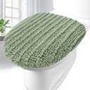 Arotive Soft Chenille Bathroom Toilet Lid Cover 17.5x15, Machine Washable Seat Covers, Stays in Place Non-Slip Backing, Fits Most Round, Elongated and Oblong Lids, Accessories Decor, Sage Green