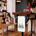 Winter Christmas Tree Kitchen Towels, Rustic Xmas Tree Dish Tea Towels for Kitchen Decor, Winter Holiday Farmhouse Christmas Hand Towel for Bathroom Decor, 16x24 Inches