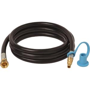 Flame King 72-inch Propane Thermo Plastic Hose Assembly, 1/4" Male Quick Disconnect Plug × 3/8" Female Flare Swivel, with 1/4" ID Hose for RV, Van, and Trailer