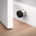 INOX Satin Stainless Steel Door Stoppers - Elegant Simple Style Door Stop with Durable Satin Finish, Heavy-Duty Wall Mounted Hardware, Scratch Protection, 1" Rise x 1-3/16" Wall Mount DSIX08-32D