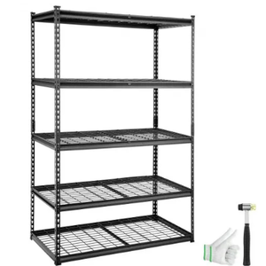 XLZLKHJCL24DXPVPAV0
VEVOR Storage Shelving Unit, 5-Tier Adjustable, 2000 lbs Capacity, Heavy Duty Garage Shelves Metal Organizer Wire Rack, Black, 48" L x 24" W x 72" H for Kitchen Pantry Basement Bathroom Laundry Closet