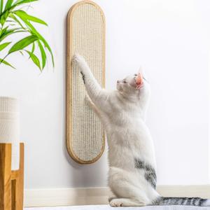 7 Ruby Road Wall Mounted Cat Scratcher with Multidirectional Sisal - Indoor Cat Wall Scratcher Post for Furniture Protection (Cream)