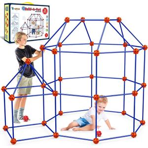 V-Opitos 180 Pack Fort Building Kits for Kids Age 4-8+ Years Old, Creative STEM Building Toys for DIY Castles, Tunnels, Play Tent, Ideal Christmas, Birthday Gifts for Boys & Girls