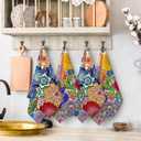 Boho Floral Kitchen Dish Towels Decorative Set of 4, Colorful Kitchen Stuff Hand & Tea Towels for Cleaning Drying, Baking Cooking Lover Gifts for Chef Cooks Women, Housewarming Gifts for Women