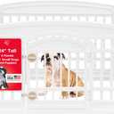 IRIS USA Dog Playpen with Door, 24 4 Panel Pet Exercise Pen Indoor Outdoor Puppy Play Pen, Portable Plastic Pet Fence for Small Medium Dogs, Foldable 35 x 35 x 24, White