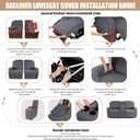 VANSOFY Recliner Loveseat Cover with Middle Console Stretch Reclining Sofa Slipcover for 2 Seat Jacquard Reclining Couch Sofa Covers Furniture Protector with Elastic Straps Bottom (Dark Gray)