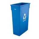 Winco Slim Commercial Trash Can/Waste Container, 23 Gallon Recycle, Blue