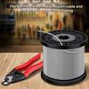 TICONN 1/8" Black Stainless Steel Deck Railing Cable 300ft with Cutter, Premium Wire Rope for DIY Deck or Stair Cabling Project