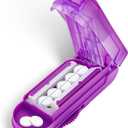 DUBSTAR Pill Cutter Splitter for Small and Tiny Pills, Multiple Pill Cutters for Small or Large Pills, Adjustable Pill Splitter with Centering Device and Blade Guard for Multi Tablets (Purple)