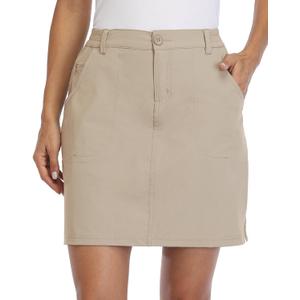 Willit Women's Skorts Golf Casual Skort Skirts UPF 50+ Quick Dry Zip Pockets Outdoor Hiking (X-Large, Khaki)