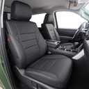 Seat Covers Fit Toyota Tundra 2022 2023 2024 2025 2026 CrewMax Double Cab, Full Set Faux Leather, Water-Resistant Full Coverage Seat Protectors-Black