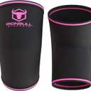 Elbow Sleeves 5mm (1 Pair) - High Performance Elbow Sleeve Support for Weightlifting, Weight Training & Powerlifting - Best Compression Straps - for Men and Women (Small, Black/Pink)