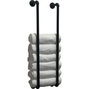 Towel Racks for Bathroom Wall Mounted 36 Inch,Industrial Pipe Storage Organizer Towel Holder(Black)