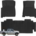 Priprilod Floor Mats Fit for Ford F250 F350 F450 F550 Super Duty Extended Cab 1999-2007 All Weather Protector TPE Floor Liners Custom Fit Car Mats Non-SlipOnly Fits Extended Models