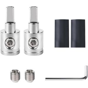 2PCS Heavy-Duty Car Stereo Audio Wire Reducer - 0 Gauge to 4 Gauge for Amp Input, AWG Pin Power & Ground Connection, Fits Most Cars