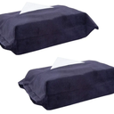 rockcloud Pack of 2 Velvet Tissue Box Holder, Decorative Napkin Paper Facial Tissue Box Cover for Bedroom, Bathroom, Car or Office, Black