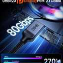 Silkland 80Gbps DisplayPort Cable 2.1 10FT/3M, [16K@60Hz, 8K@240Hz, 4K@540Hz 360Hz 240Hz] DP 2.1 Cable 16K, DP80 HDR DSC Display Port Cord Compatible Free Sync G-Sync Gaming Monitor 5090 9070 XT