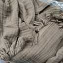 MooMee Muslin Blanket - 100% Cotton 4-Layer Gauze Throw Blanket with All-Around Fringe, Soft Breathable Lightweight Cooling Summer Blankets for Bed Couch(Brown,King 104" x 90")