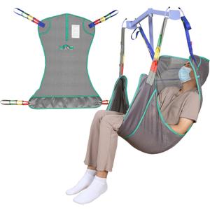 500lbs Mesh Full Body Sling for Lift - Patient Transfer Sling with Wide Pads for Elderly & Disabled,Compatible and Multi-Scene Transfer (Large, Purple-gray)