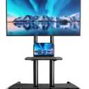 PERLESMITH Mobile TV Stand for 55-90 Inch Flat/Curved Screen TV Max VESA 800x500mm Outdoor TV Cart with Height Adjustable AV Shelf- UL Certificated Rolling Floor TV Stand Holds up to 200Lbs (PSTVMC07)
