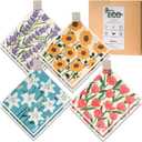 Swedish Dishcloths for Kitchen, 8 Pack Flower Reusable Paper Towels Washable, Non-Scratch Swedish Kitchen Towels, Super Absorbent Cellulose Dish Cloths, Eco Friendly Gifts