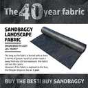 Sandbaggy 1.5 ft Wide Landscape Fabric | Weed Mat, Ground Cover, Tarp | Industrial Grade for Narrow Yards & Gardens | UV Protected | DOT Approved (1.5 x 300 ft Roll)