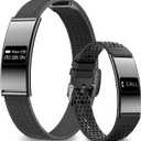 Efolen Smart Bracelet for Women Men, Activity Fitness Tracker, Smart Wristband with Heart Rate/Blood Oxygen/Sleep Monitor/Pedometer, IPX8 Waterproof Slim Smart Watch for Android iPhone, 2 Bands, Black