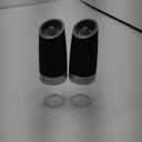 Sweet Alice Gravity Electric Pepper and Salt Grinder Set, Adjustable Coarseness, Battery Powered with LED Light, One Hand Automatic Operation, Stainless Steel Black, 2 Pack