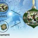 XUTAI Flying Hummingbird Flowers Christmas Ornaments Creative Glass Ornament Metal Christmas Tree Ornaments Christmases Holidays Hanging Ornaments Home Decoration