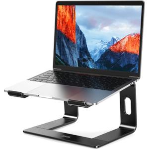 BESIGN LS03 Aluminum Laptop Stand, Ergonomic Detachable Computer Stand, Riser Holder Notebook Stand Compatible with Air, Pro, Dell, HP, Lenovo More 10-15.6" Laptops, Black