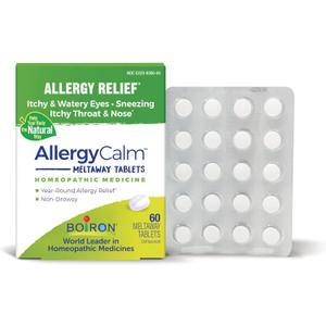 Boiron AllergyCalm Tablets for Relief from Allergy and Hay Fever Symptoms of Sneezing, Runny Nose, and Itchy Eyes or Throat - 60 Count