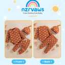 NZRVAWS Newborn Baby Boy Clothes Ribbed Knitted Romper Pants Color Block Infant Outfits Hat Clothing Set 0 3 6 9 12 Months (Brown-long)