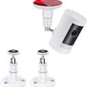 2 Pack Adjustable Security Wall Mount for Ring Camera&Stick Up Cam Battery,Indoor Outdoor Mount Bracket for Arlo HD/2/3/4,Ceiling Mount Kit for Plug-in HD Security Cam,VHB Adhesive or Screw,No Drill (White)