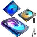 3Pack 140mm ARGB Case Fan,Forward,Infinity Mirror Light Effect Design Cooling Fan, 140mm CPU PWM Fan