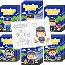 JAPBOR Police Coloring Books for Kids - 24PCS Mini Policemen Color Book Bulk Party Favors, Police Themed Small Colouring Pages for Birthday Gifts Classroom Drawing Painting Games Goodie Bag Filler