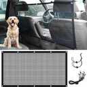 Car Dog Barrier Net Universal Dog Barrier for Car with Adjustable Ropes and Hooks One-Piece Design Mesh for Most Cars, SUVs, Pickups, Trucks and Vans(45x24 Inches)