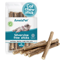 Catnip Sticks for Cats, Cat Dental Chew Sticks - Natural Matatabi Cats Dental Care, Silvervine Cat Teeth Cleaning (12 pcs), Best Before: July 2025